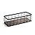 ROSE BLOOM Small Metal Wire Storage Basket, Decorative Wood Base Organizer Bins for Bathroom, Kitchen, Laundry Room, Pantry, Basket for Toilet Paper, Fruits, Spices (1 Pack)