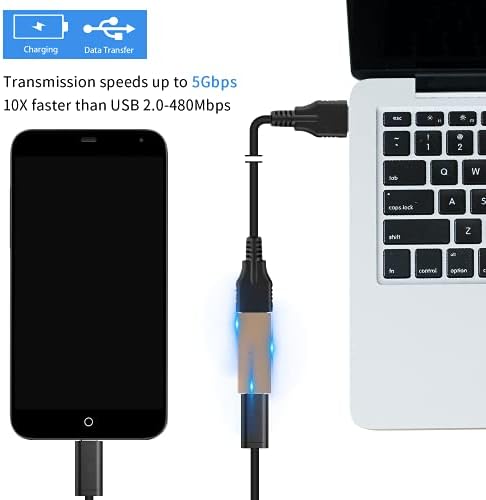 Adapter Duttek USB C na USB 2 szt., Adapter USB C na USB 3.0 Adapter USB 3.1 USB 3.0 żeński na żeński USB C. Złącze kompatybilne z iPhone 11, Google Pixel, Samsung Galaxy S20, Huawei, Moto