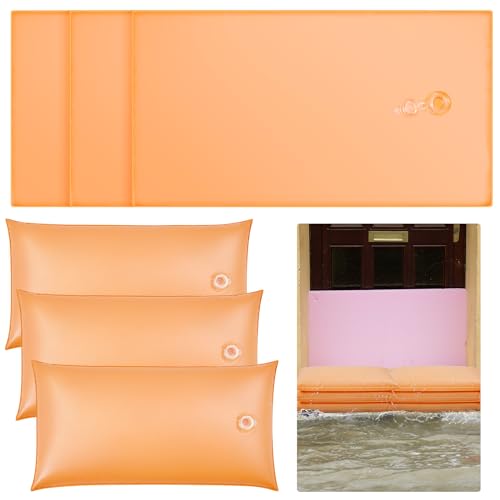 Wesnoy 6 Pcs Flood Barriers for Home PVC for Doors Garage Basement Doorway Driveway Water Barrier for Flooding Outdoor Sandbags Alternative Reusable Sandless Sand Bags,2 ft x 1 ft