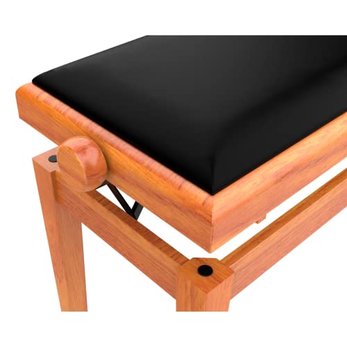 Miniatura 6 de Audibax Kb600 Oak - Banqueta Para Piano O Teclado - Banco Para Piano Plegable De Gran Resistencia - Ajustable En Altura De 47,5 A 56,5 Cm - Taburete Para Teclado Acolchado - Fabricado En Madera