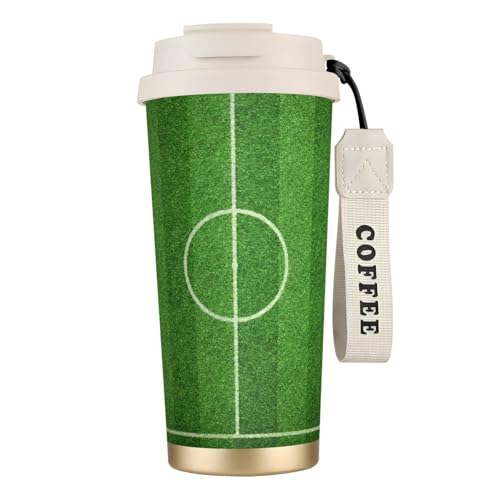 タンブラー サッカー場 緑 グリーン マグボトル コーヒーカップ 水筒 保温 保冷 ウォーターボトル 蓋付き ストロー付き 直飲み おしゃれ プレゼント