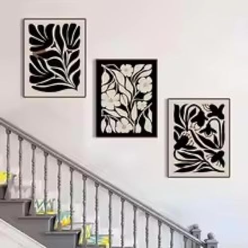 Peinture florale abstraite décoration murale grand format pour grand salon moderne