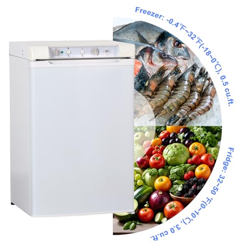 Techomey HSG-100B2U(A)-FBAA 3.5 Cu.Ft Rv Propane Refrigerator With Freezer, 3 Way Rv Fridge thumb #2
