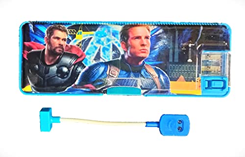 AK Store Dual-Sided Multipurpose Magnetic Pencil Box with LED Lamp Lights Stick & Dual Sharpener for Girls & Boys for School | Big Size Cartoon Printed Pencil Case for Kids (Superhero) AK Store Dual-Sided Multipurpose Magnetic Pencil Box with LED Lamp Lights Stick & Dual Sharpener for Girls & Boys for School | Big Size Cartoon Printed Pencil Case for Kids (Superhero)