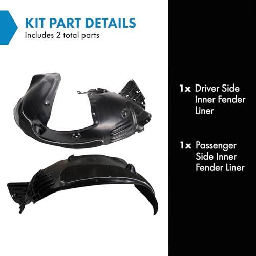 Image of TRQ Inner Fender Liner Set Compatible with 2017-2020 Acura MDX AC1248139 AC1249139