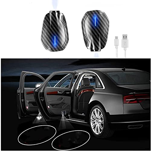 Personalized Car Door Projector Lights,Personalized Carbon Fibre Rechargeable Wireless Car Door Lights (2Pcs)