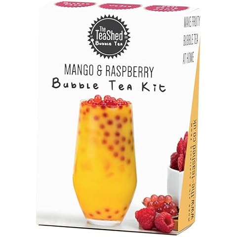 Bubble Tea Kit with Mango Powder and Raspberry Boba Cover