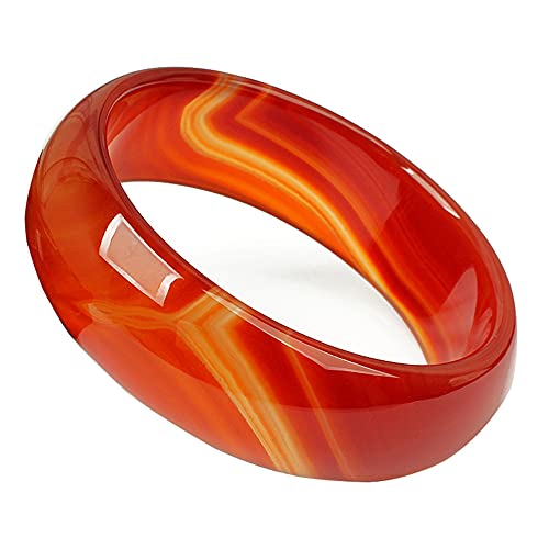 翡翠バングルブレスレット(ブレスレットボックス付き)、クラシックな中国風のレトロな赤い石のバングル(ティーンエイジャー向け)、誕生日用の天然ジュエリー、64〜66mm