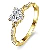 1.25ct Womens Heart Promise Ring, 925 Sterling Silver Heart Cut Created Emerald/Sapphire/Amethyst/Ruby/Cubic Zirconia/Opal Twisted Vine Engagement Ring for Women Size 5-10
