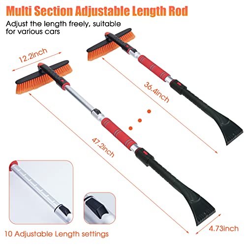 Brosse à neige extensible FOVAL 120 cm avec grattoir large