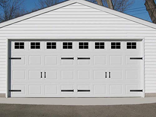Yogo Magnetic Decorative Garage Door Accents | Faux Hinges Handles Hardware Kit For 2 Car Garage | Black 12Pcs #TOP4