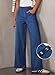 Sidefeel Women's Wide Leg Jeans High Waisted Tummy Control Soft Stretchy Comfort Fit Pull On Denim Pants Light Blue Size 8