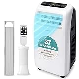 SereneLife Klimaanlage, Klimaanlage Mobil, 3 in 1- Klimagerät- Luftentfeuchter, Luftkühler& Ventilator, Air Conditioner- 12000BTU, Klimagerät mit Abluftschlauch, Fernbedienung & Timer, Raumgröße 51m2