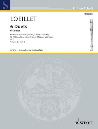 Preisvergleich Produktbild 6 DUETTE HEFT 2 - arrangiert für zwei Altblockflöten [Noten / Sheetmusic] Komponist: LOEILLET DE GANT JEAN BAPTISTE aus der Reihe: ORIGINALMUSIK FUER BLOCKFLOETE