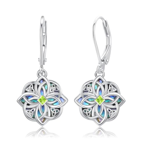 Boucles d'oreilles celtiques en nacre idée cadeau d'anniversaire pour femme