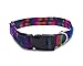 Aztec Tribal Print Pattern Adjustable Buckle Small Medium Sized Pet Dog Collar - Animal Fashion Handmade Boho Accessories (Navy-Blue/Multi)