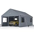 Car Ports 12x20 Heavy Duty,Carports with Sidewalls,Carport Canopy All Weather,Gray