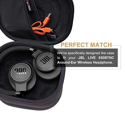 Image of L LTGEM Eva Hard Case For Jbl Live 770Nc /660Nc /650Bt /460Nc /670Nc /400Bt /500Bt And Jbl Tune 770Nc /710Bt /720Bt /760Nc /700Bt /750Bt /510Bt /660Nc /520Bt /500 /Tour One /E45Bt Bluetooth Wireless Headphone(Black)