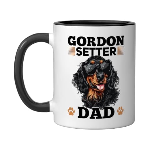 Gordon Setter Dog Breed Gordon Setter Dad Ceramic Mug, Black/White
