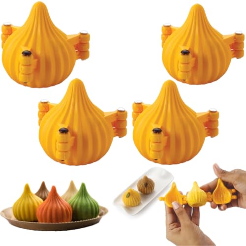 HUSAINI MART |4pc modak Sancha Plastic Maker Press, Three Fold Pl...