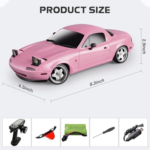 Image of LDRC 1804 RC Drift Car RTR 1 /18 Mazda MX-5 Mini Racer 2.4G RWD Gyro LED Light On-Road Remote Control Drifting Racing Vehicles Models for Adults
