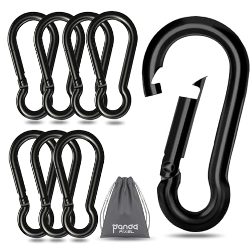 Image of Pixel Panda 3.1&4 Inch Heavy Duty Carabiner Clips Load 1000lbs, 2&4&8Pack Large Snap Hooks for Gym, Outdoor, Swing, Hammock
