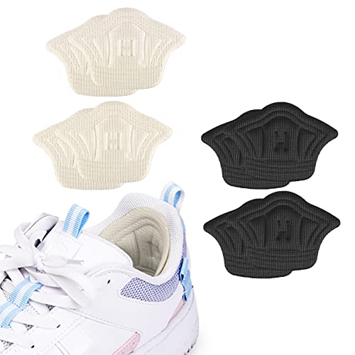 ACWOO Fersenpolster, 4 Paar Fersenhalter Fersenpolster Schuheinlagen Schwamm, Selbstklebender Schuhpolster erhindert Abrieb und Blasen, Fußpflege Fersenkissen für Besseren Schuh Passend und Komfort Cover