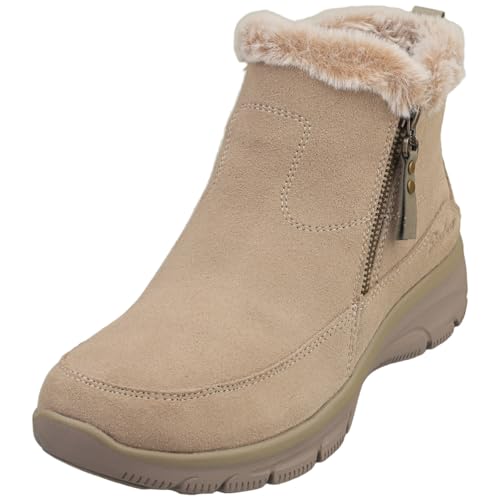 Skechers dam lättgående – cool dragkedja ankelstövel, Taupe mocka, 40 EU