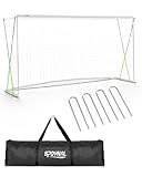 SPOYNAL 12x6 FT Soccer Goal for Backyard Training, Full-Size Portable Soccer Net with Heavy-Duty X-Frame & Carry Bag, All-Weather Outdoor Soccer Goals for Teens and Adults