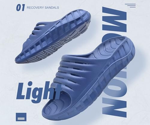 GPOS Mens Sport Recovery Sandals Plantar Fasciitis Thick Cushion Slides Sandals Lightweight Comfort Orthotic Slippers 6