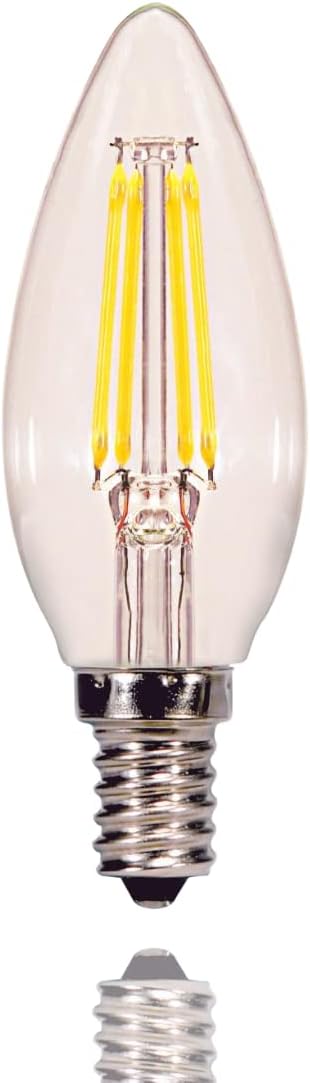 Satco S29877 Candelabra Bulb in Light Finish, Clear