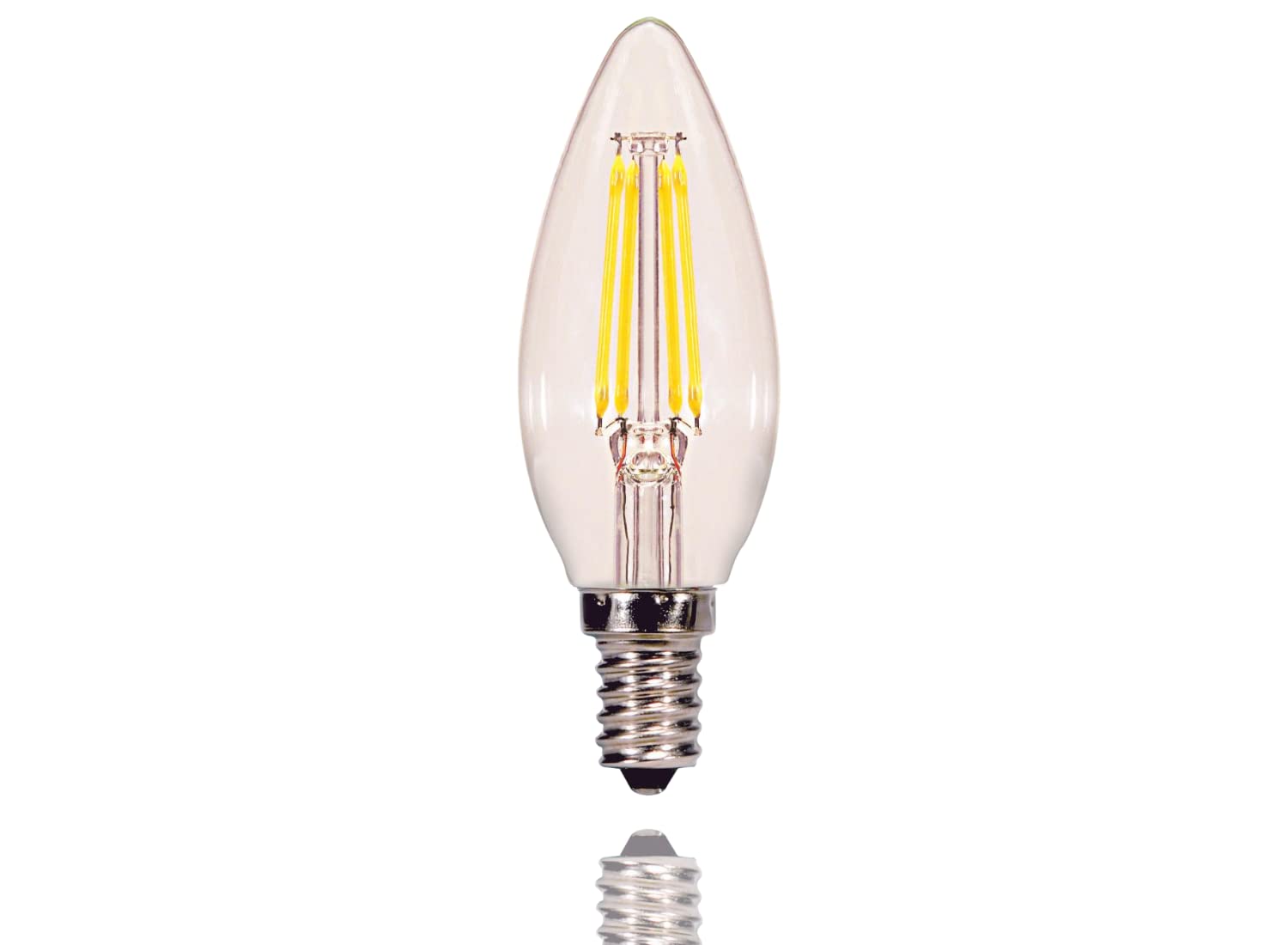 Satco S29877 Candelabra Bulb in Light Finish, Clear