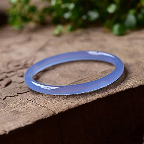 Bracelet calcédoine bleue naturelle jonc anti allergie
