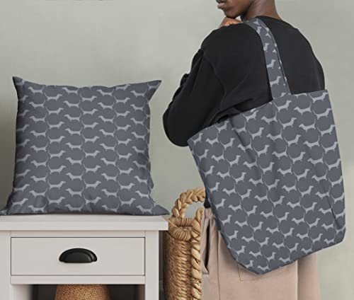 Soimoi Grigio crepe poli tessuto bassotto cane