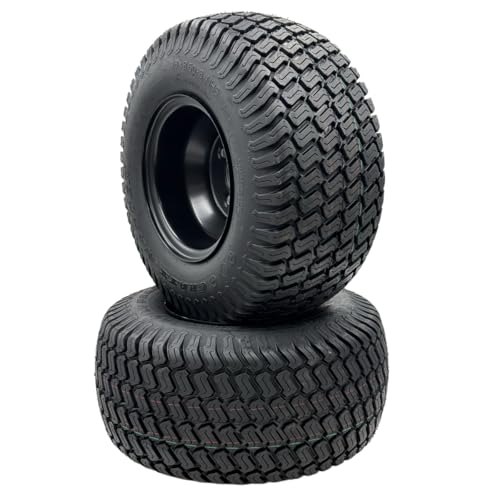 Set of 2-18x8.50-8 Flat Black Grass Master Turf Wheel Assembly