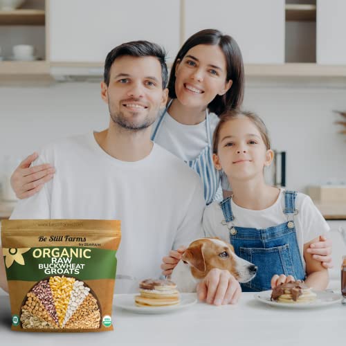 Organic Buckwheat Groats Bulk (4.8lb) - Whole Raw Buckwheat Hulled by Be Still Farms - Great for Cereal, Salad, Side Dish - High in Protein | USA Grown | USDA Certified | Vegan | Non-GMO | Gluten Free