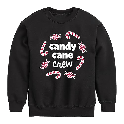 Instant Message - Candy Cane Crew - Toddler & Youth Crewneck Fleece Sweatshirt