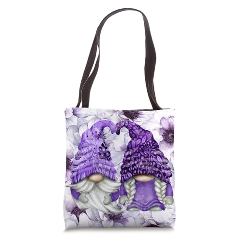 Bolsa Tote Estética Floral con Anémonas Lavanda miniatura 1