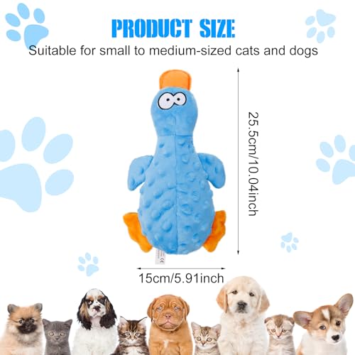 Halinuia Hundespielzeug, Hund Quietschspielzeug Plüschtier Hund mit Knitterpapier, Plüsch Kauspielzeug für Aggressive Kauer, Welpen, kleine, mittlere Hunde, Blau