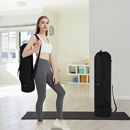 image for sportsnew Yoga Mat Bag with Water Bottle Pocket and Bottom Wet Pocket,