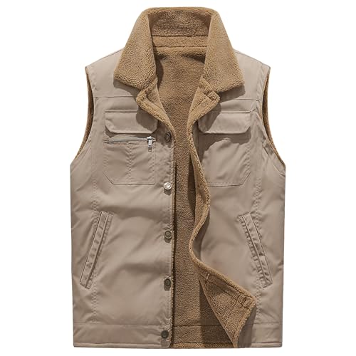 Gilet en laine pour homme veste sans manches chaude d'hiver outdoor
