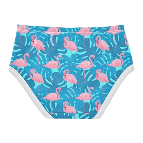 Little Girls' Soft Cotton Underwear Kids Breathable Comfort Flamingo Tropical Leaf Panties Briefs Toddler2