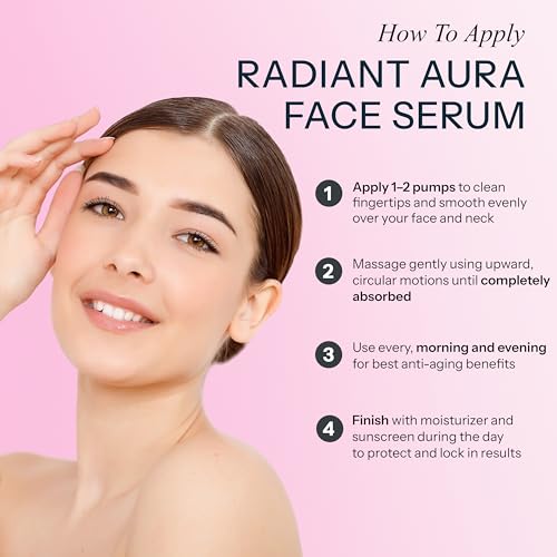 Radiant Aura Collagen & Retinol Serum For Face – Dermatologist Tested, Anti Aging, Korean Skin Care – Firming, Hydrating, Fast-Absorbing, Smoothing – Vegan, Clean Beauty – 2.03 Fl Oz
