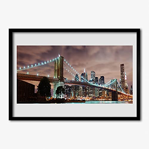 Cadre de salon architecture de pont ville pour deco chambre 70x50 cm