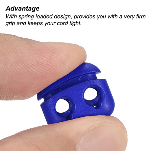 PATIKIL Cord Locks, 30 Pack Oval Spring Toggle Stopper for Drawstring Bag Shoelaces Dark Blue, 16x17mm - Image 4
