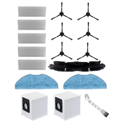 EpheyFIF Kit de limpieza todo en uno para robot aspirador 360 S8 Plus | 6 cepillos laterales + 5 filtros + 4 paños de fregona | Juego de cepillo principal y bolsa de polvo de nailon/microfibra de alta