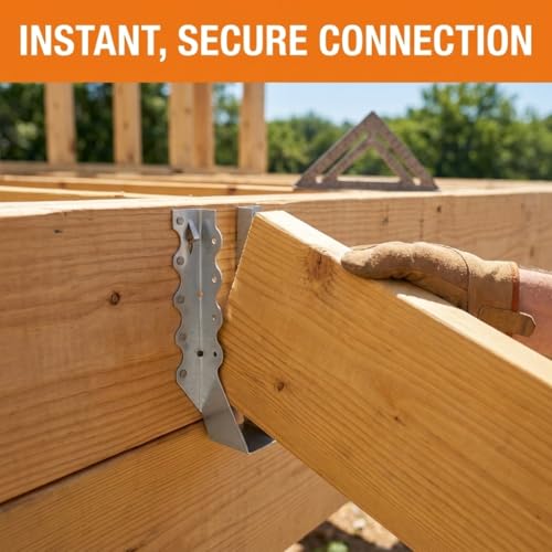 Image of 25 Pack 2x8 Joist Hangers, 18 Gauge Galvanized Face Mount | Wood connectors for rafters, beams and framing projects; suitable for decks, floors and pergolas.