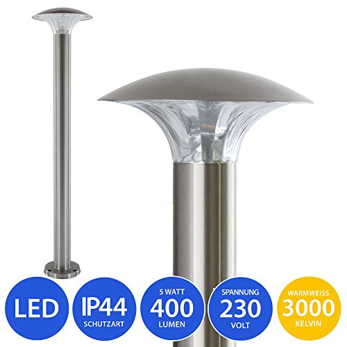 Preisvergleich Produktbild LED Standleuchte 5 Watt Pollerleuchte Aussenleuchte Standlampe Gartenleuchte Wegeleuchte Edelstahl 80 cm Model 451
