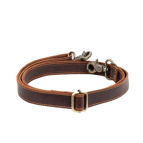 Image of Genuine Leather Purse Strap Replacement Adjustable 1 inch Wide ~ Womens Crossbody Handbag Laptop Bag Strap 28 inch-57 inch