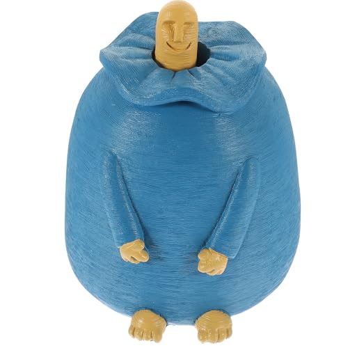 Déco Résistante : Statue Doigt Honneur Bleue Artisanale - 2